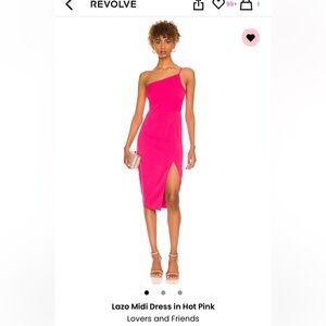 Lovers + Friends Vibrant Pink Midi Dress